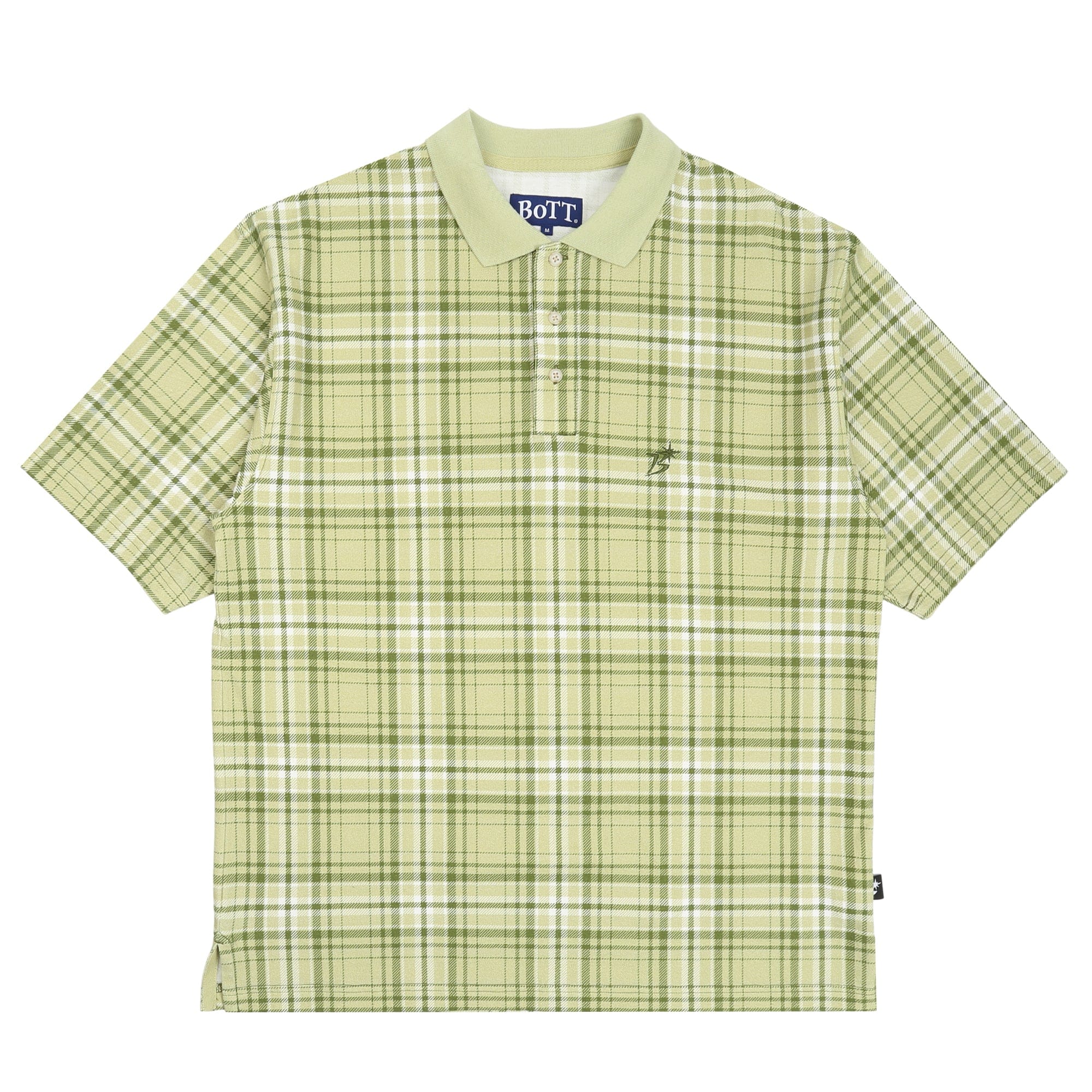 Bott Plaid S/S Polo Shirt - Green