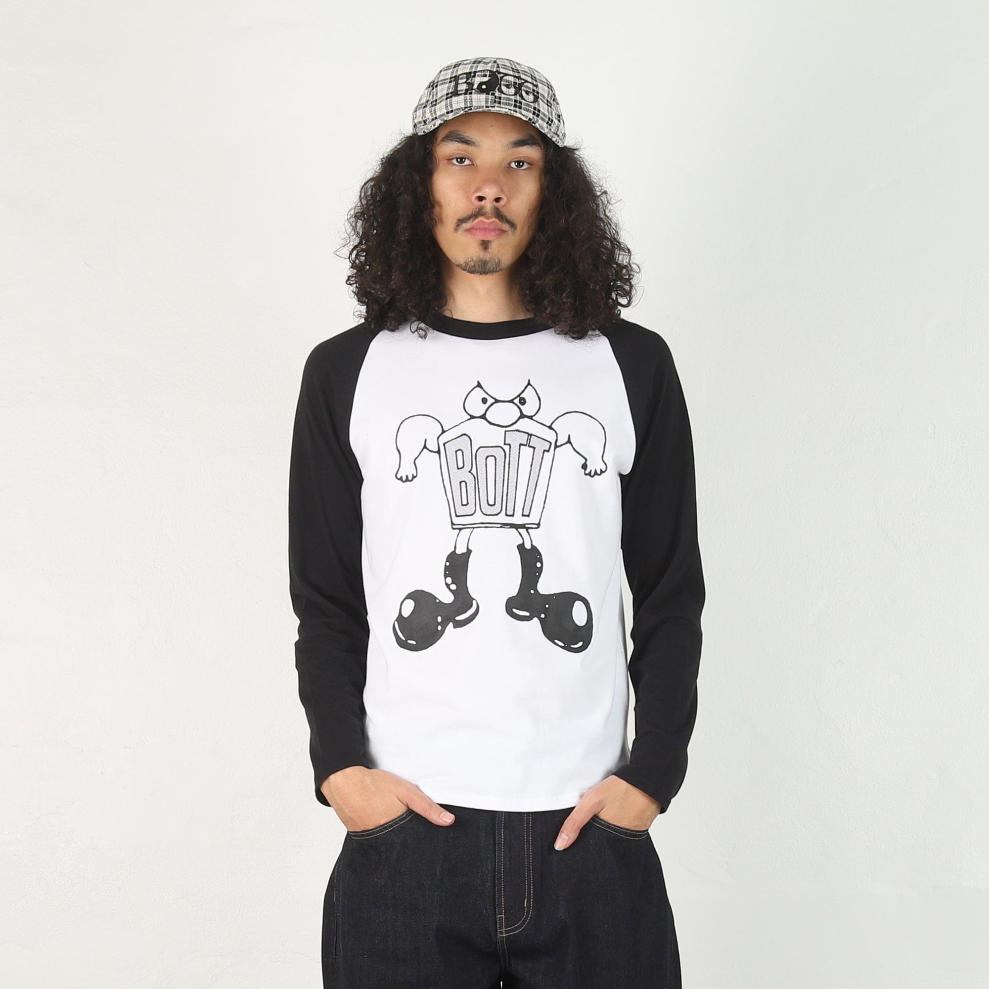 Bott Big Boots Raglan L/S T-Shirt - White