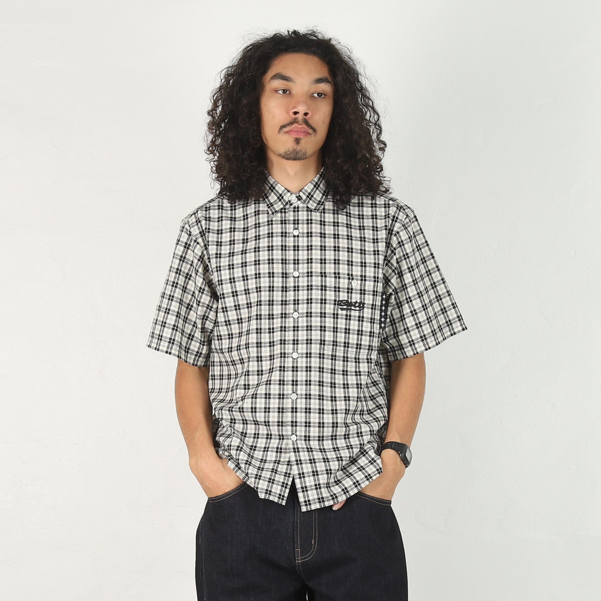 Bott Plaid S/S Shirt - Black