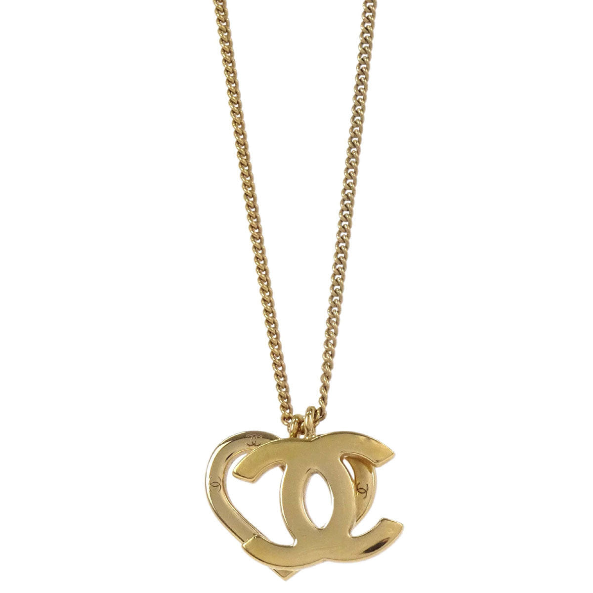 Chanel CC Heart Chain Necklace Gold 04P