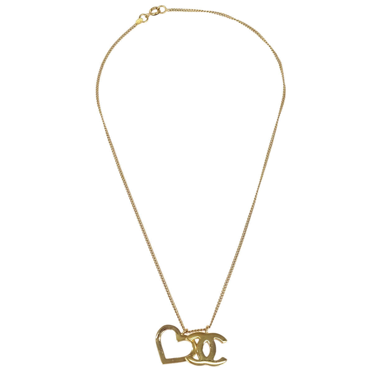 Chanel CC Heart Chain Necklace Gold 04P