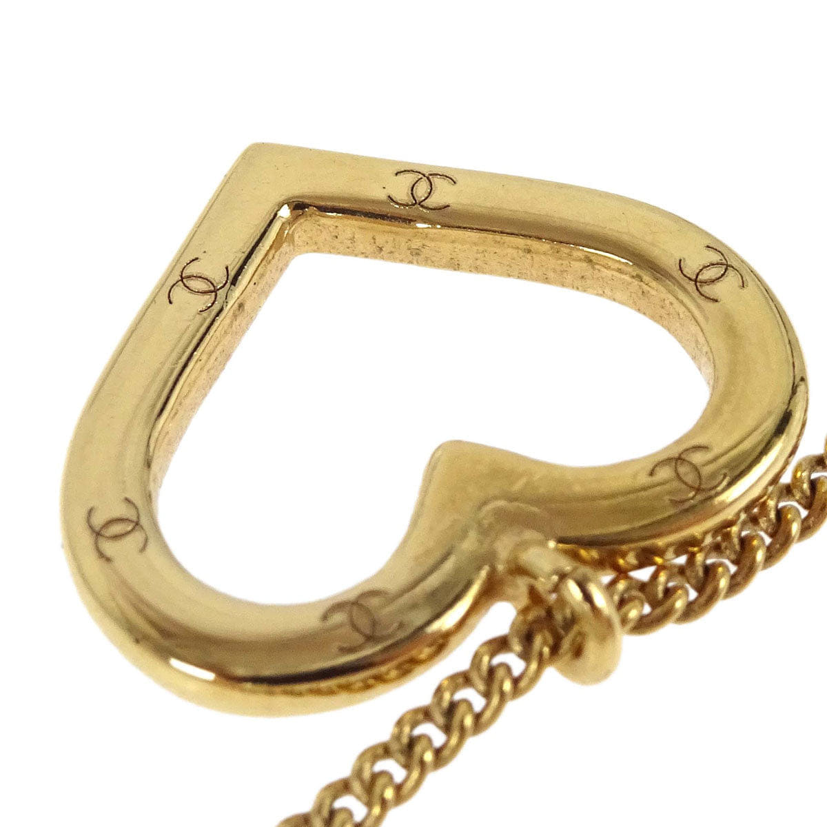 Chanel CC Heart Chain Necklace Gold 04P