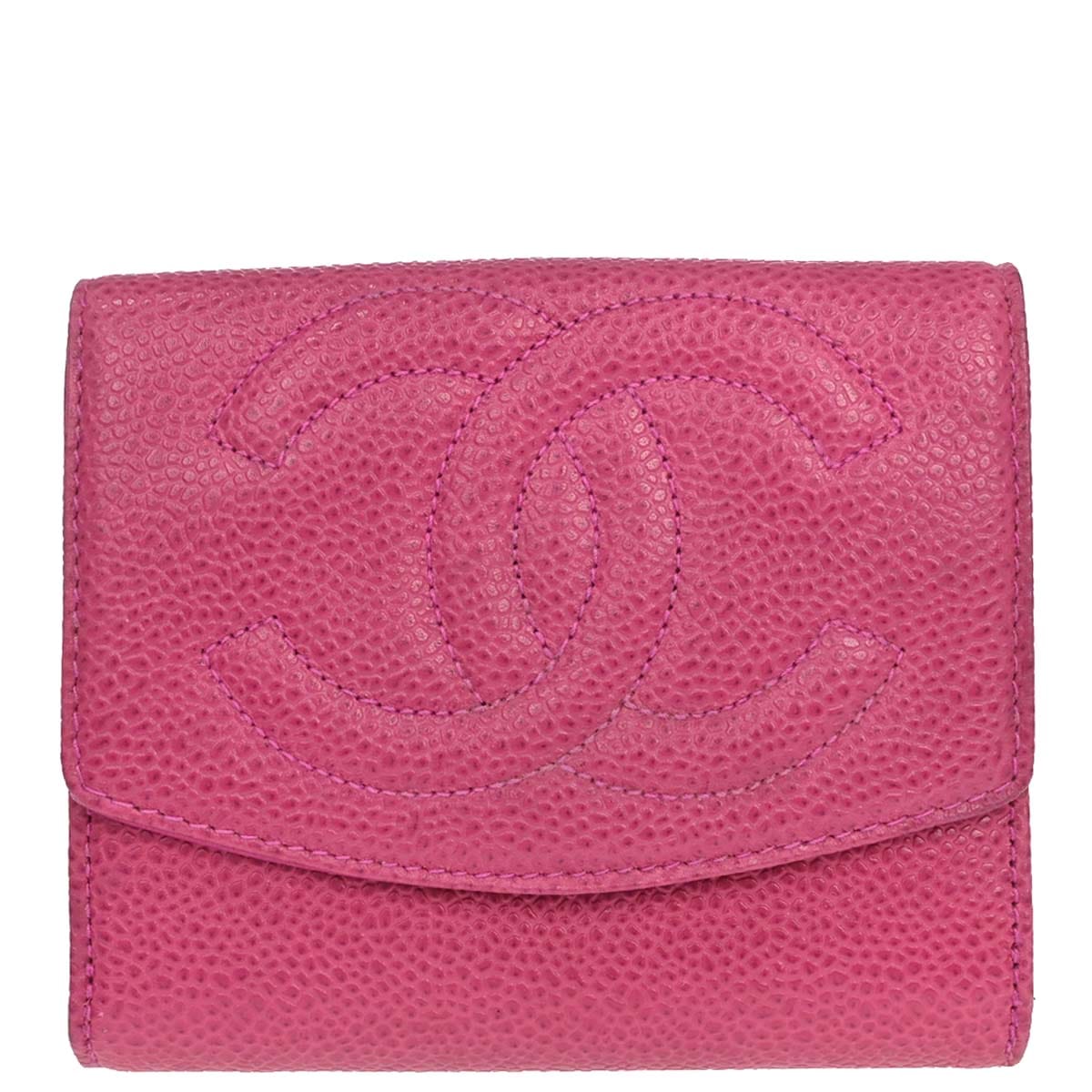 Chanel 1996-1997 Pink Caviar Skin Bifold Wallet