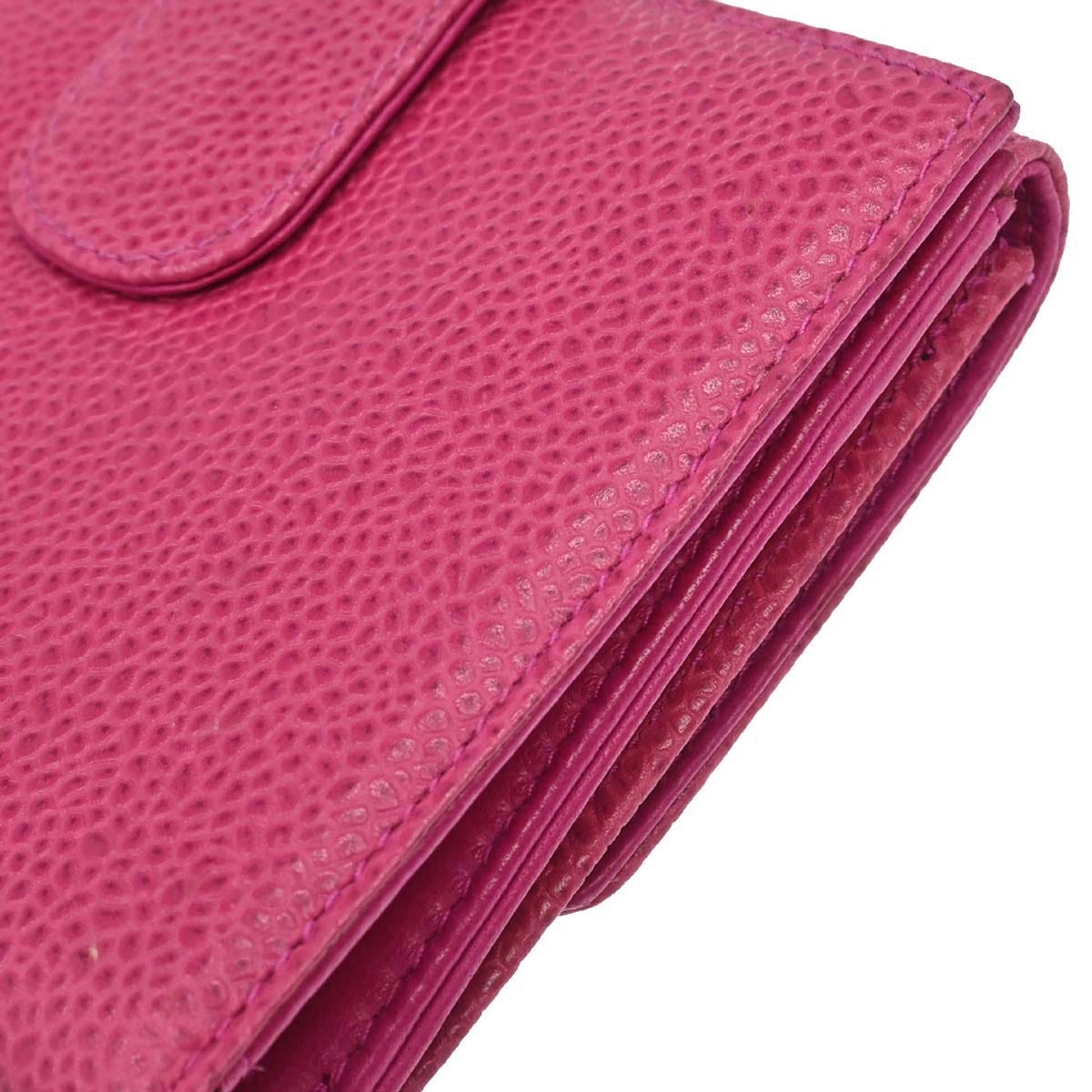 Chanel 1996-1997 Pink Caviar Skin Bifold Wallet