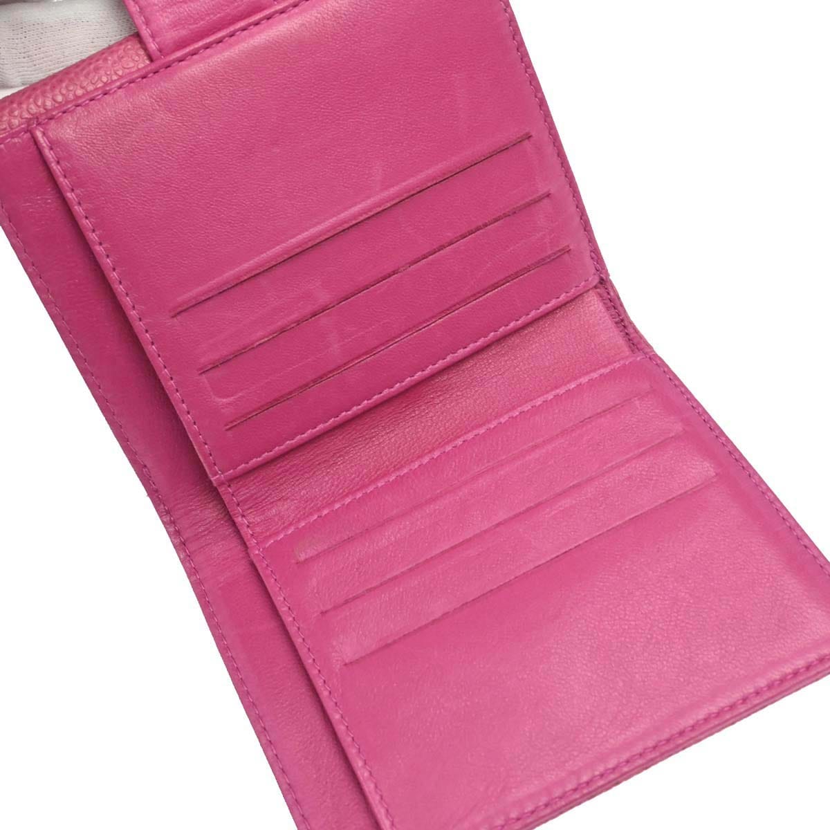Chanel 1996-1997 Pink Caviar Skin Bifold Wallet