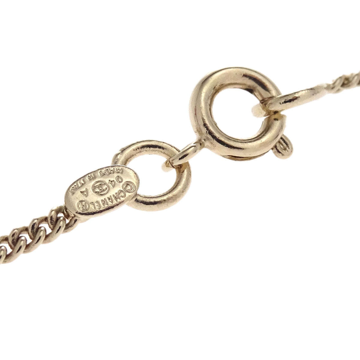 Chanel Gold Pink CC Pendant Necklace 04A