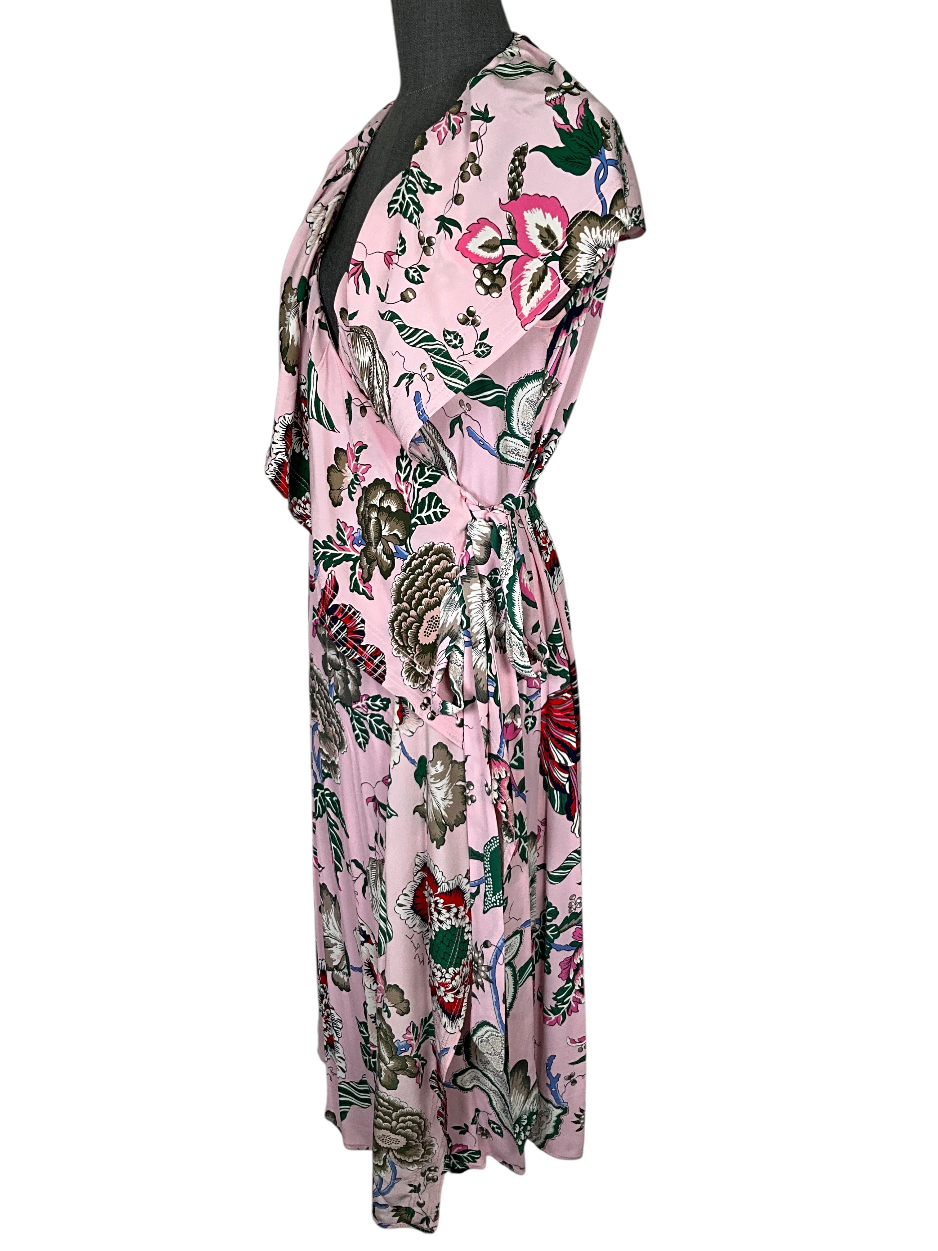 Tory Burch Adelia Ruffled Floral Printed Wrap Mini Dress Size M