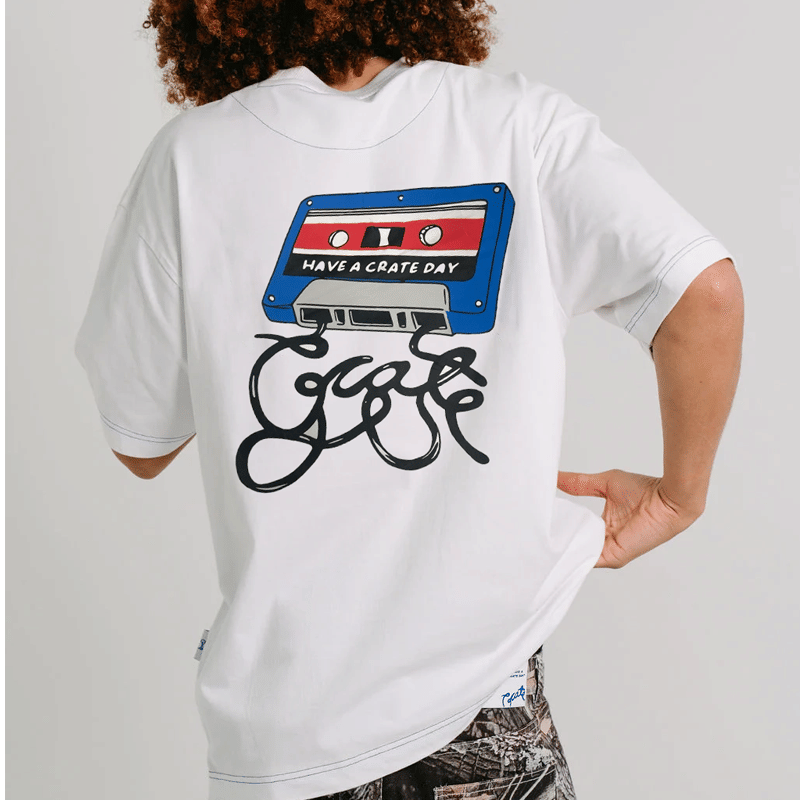 Crate Clothing Crate Script Cassette Box Fit Tee 'White'