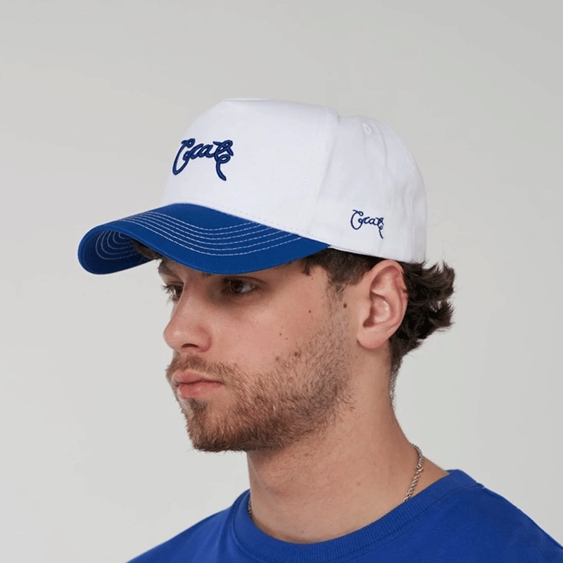 Crate Clothing Crate Scripted Snapback Cap 'White/Blue'