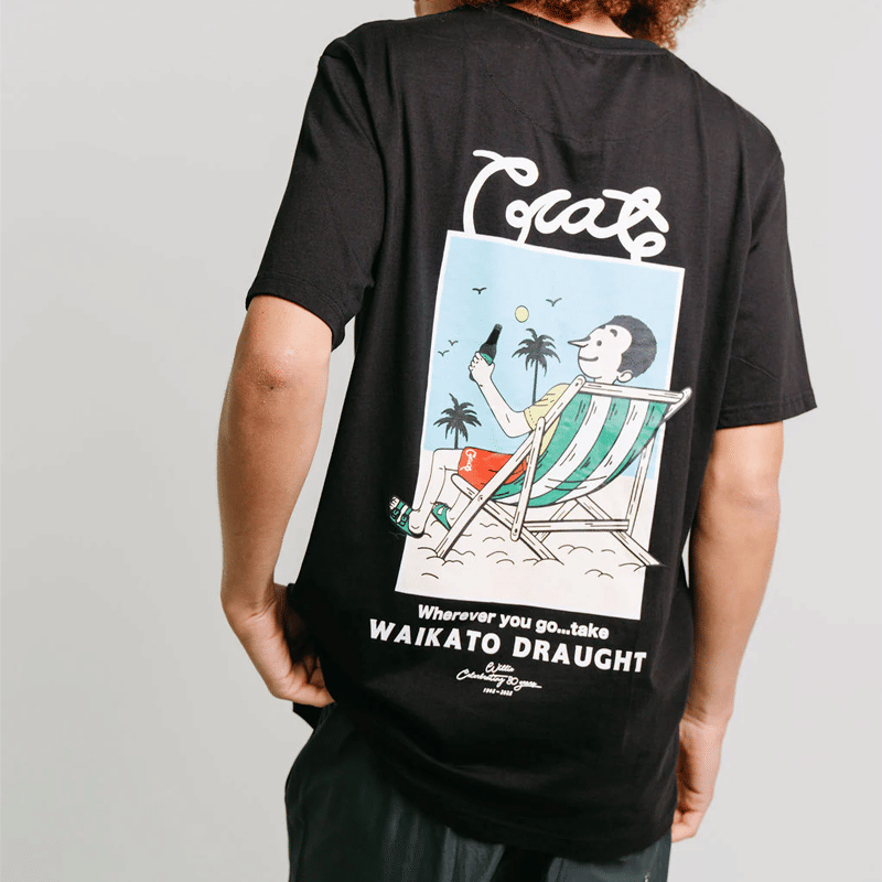 Crate Clothing Crate x Willie The Waiter Beach Tee 'Black'