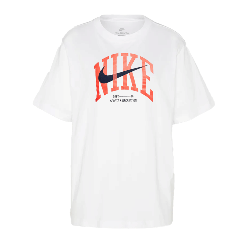Nike Sportswear Department Tee 'White Orange/Navy'