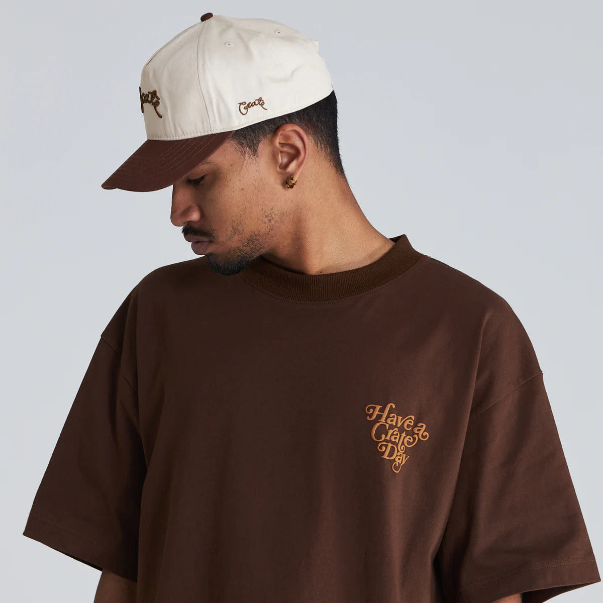 Crate Clothing Crate Scripted Snapback Cap 'Tofu/Brown'