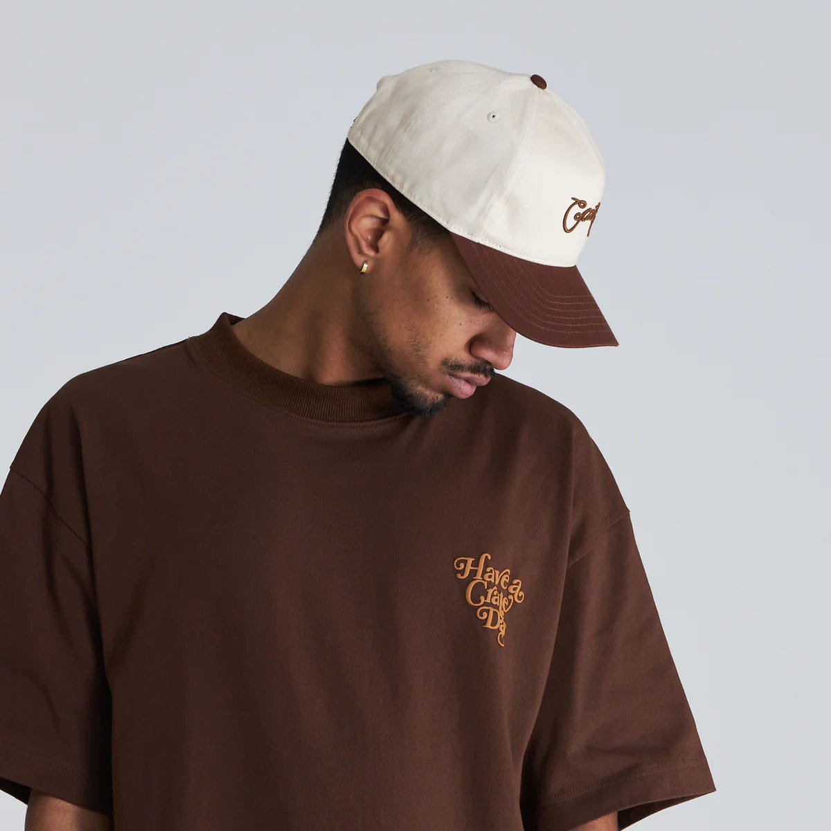 Crate Clothing Crate Scripted Snapback Cap 'Tofu/Brown'