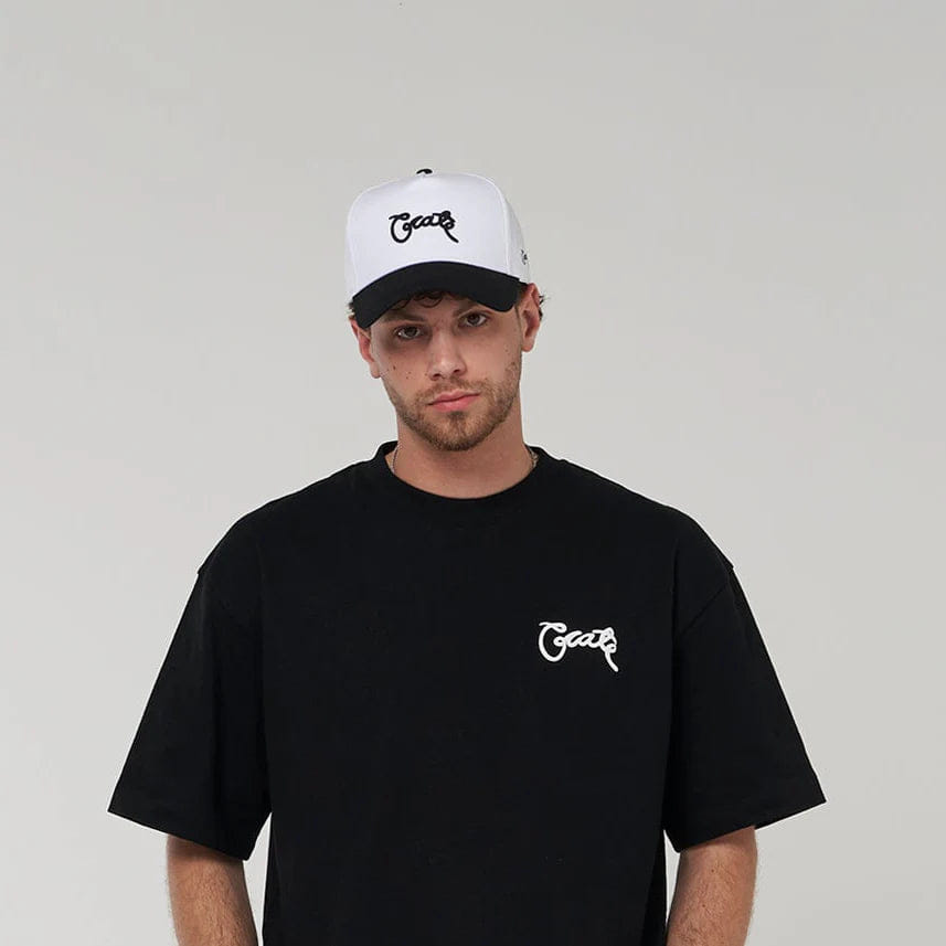 Crate Clothing Crate Scripted Snapback Cap 'Black/White'