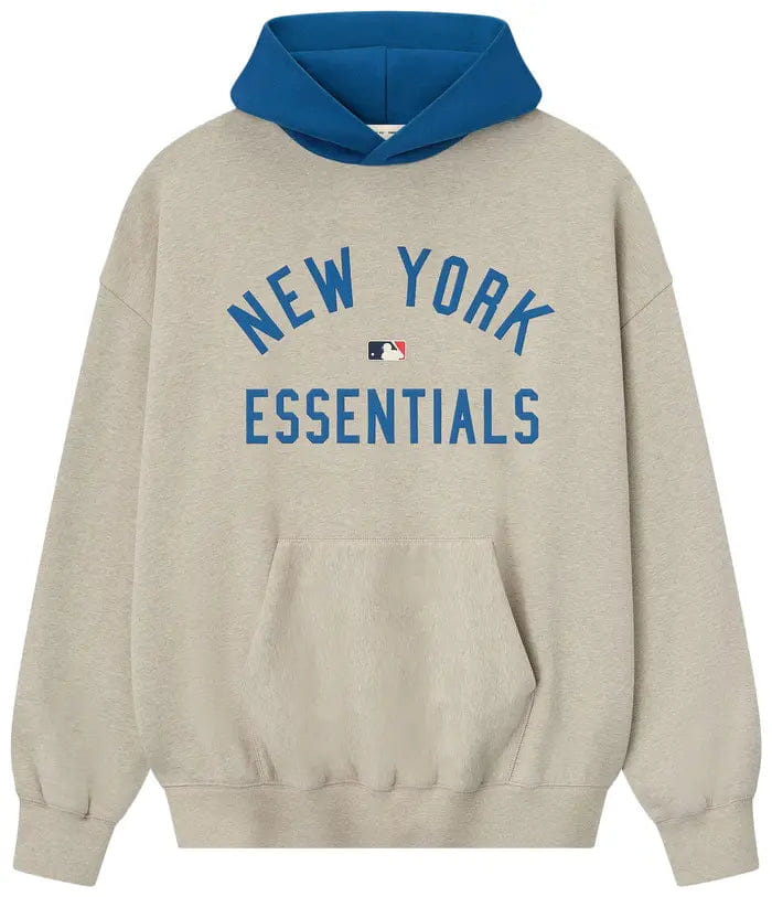 Fear of God Essentials Mets Sport Hoodie 'Heather Stone/Blue Sapphire'