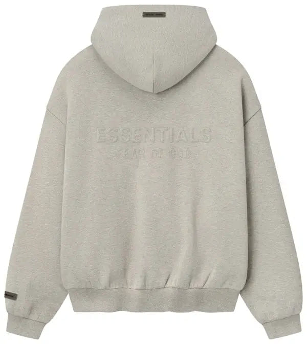Fear of God Essentials Embossed 90s Fit Fleece Zip-Up Hoodie 'Warm Heather'