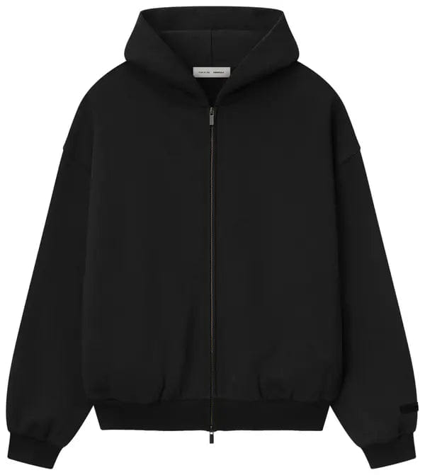 Fear of God Essentials Embossed 90s Fit Fleece Zip-Up Hoodie 'Vintage Black'