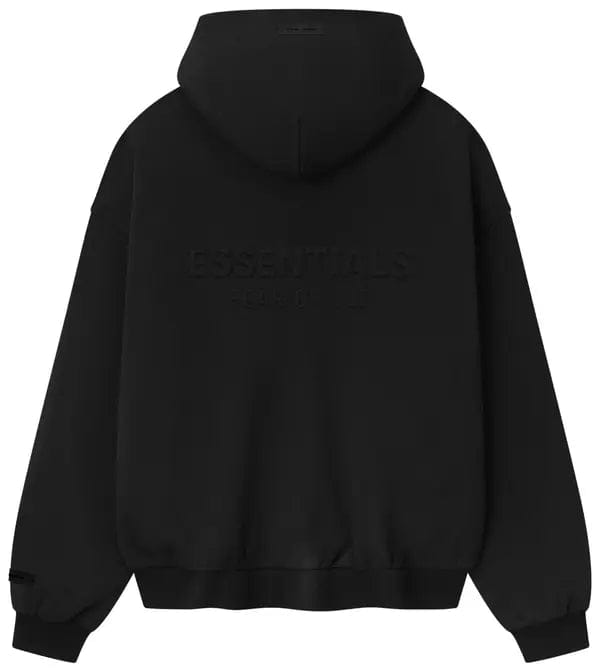 Fear of God Essentials Embossed 90s Fit Fleece Zip-Up Hoodie 'Vintage Black'