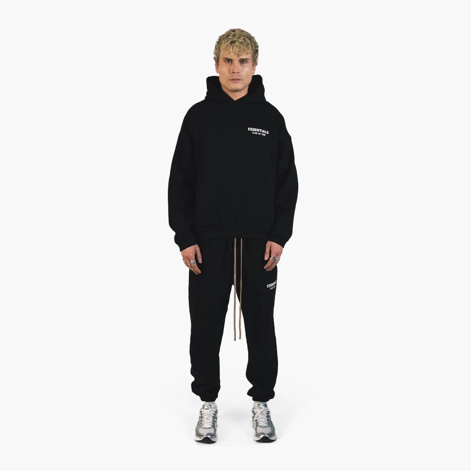 Fear of God Essentials Fleece (FW24) Black - Set (Hoodie & Sweatpant)