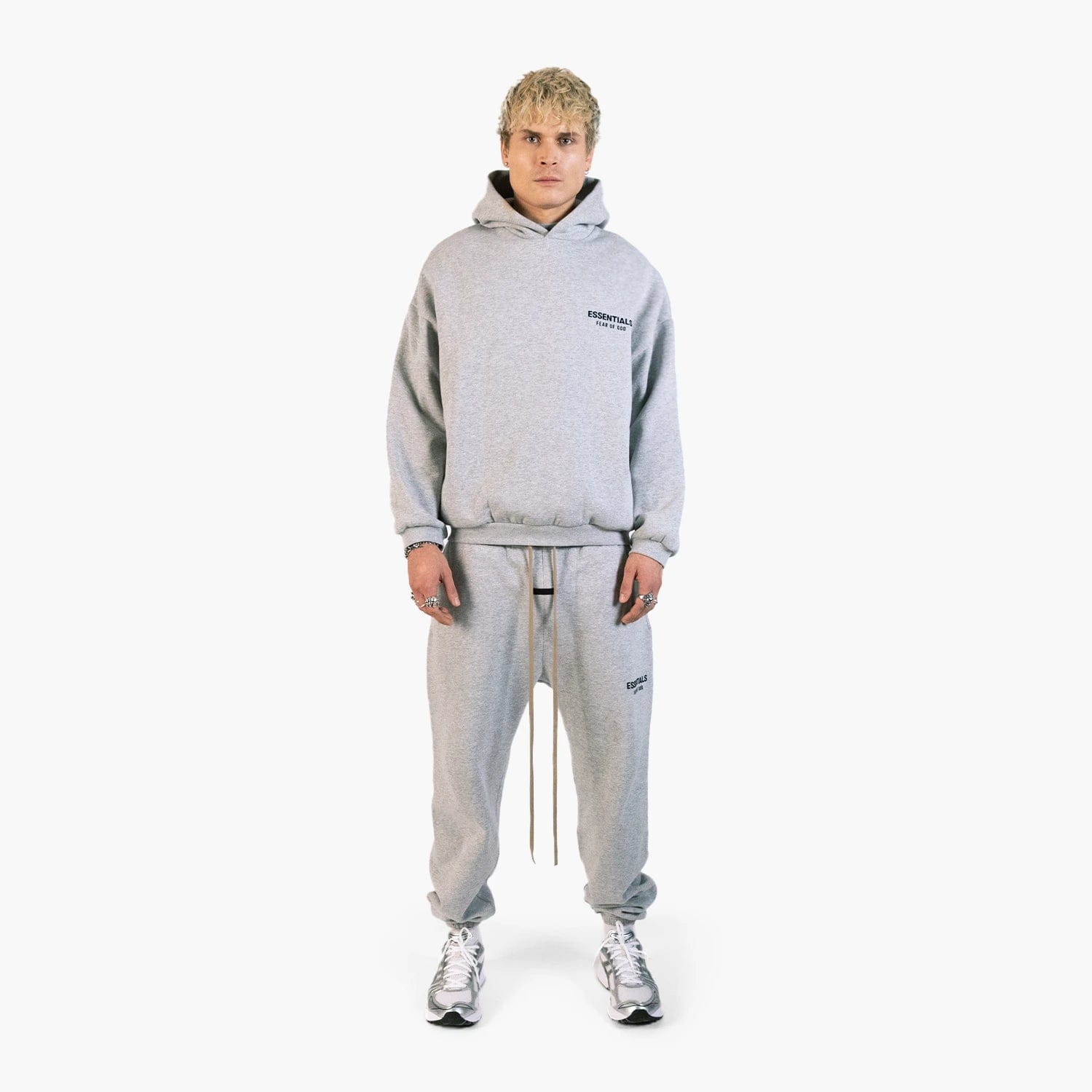 Fear of God Essentials Fleece (FW24) Light Heather Gray - Set (Hoodie & Sweatpant)