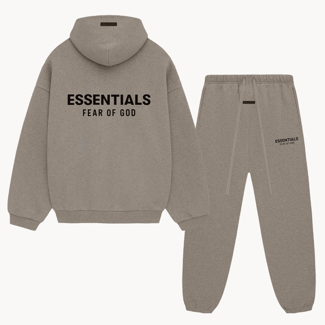 Fear of God Essentials Fleece (FW24) Heather Gray - Set (Hoodie & Sweatpant)