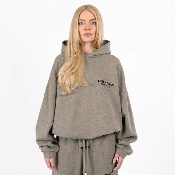 Fear of God Essentials Fleece (FW24) Heather Gray - Set (Hoodie & Sweatpant)