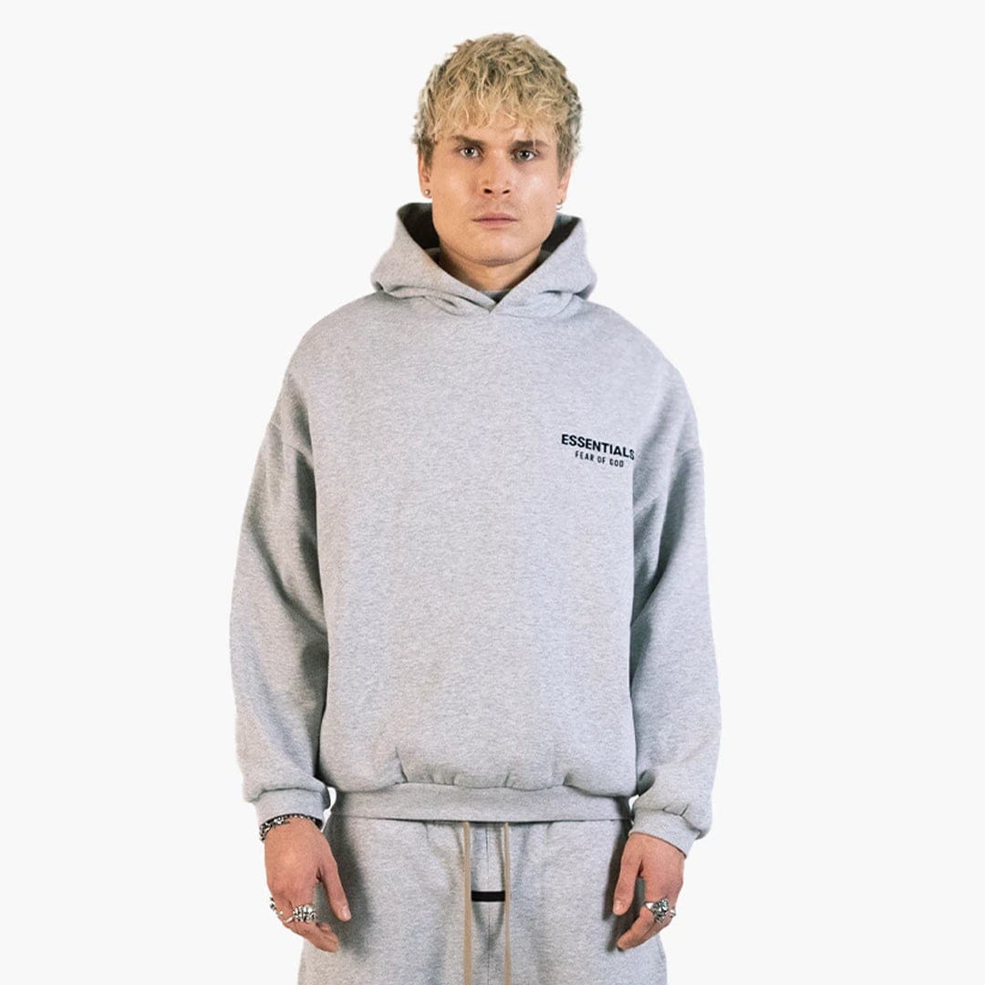 Fear Of God Essentials Fleece Hoodie (FW24) Light Heather Gray