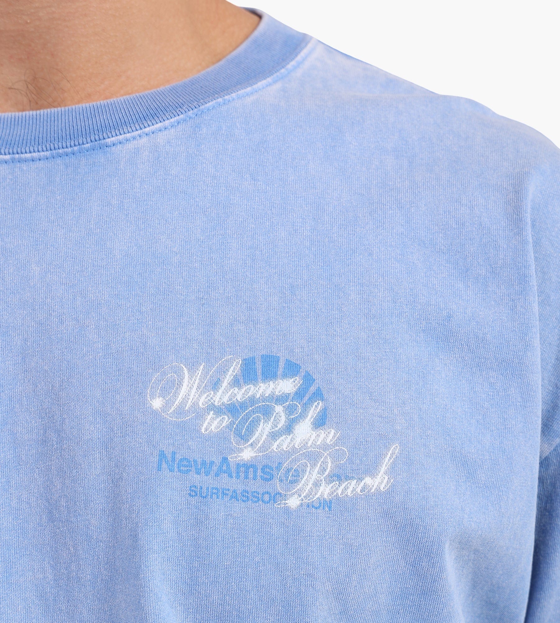 New Amsterdam Surf Association Welcome To Palmbeach Tee Blue