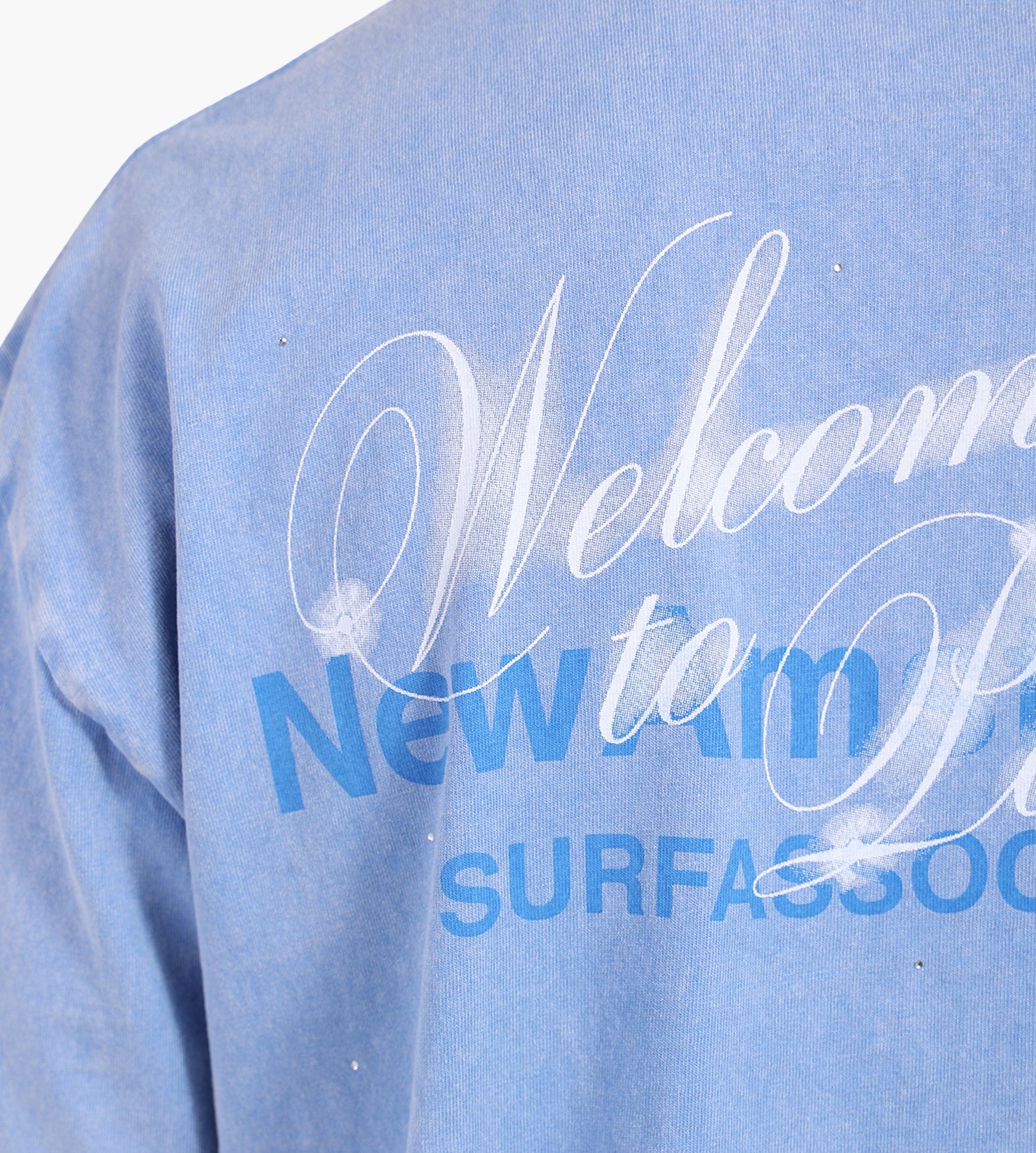 New Amsterdam Surf Association Welcome To Palmbeach Tee Blue