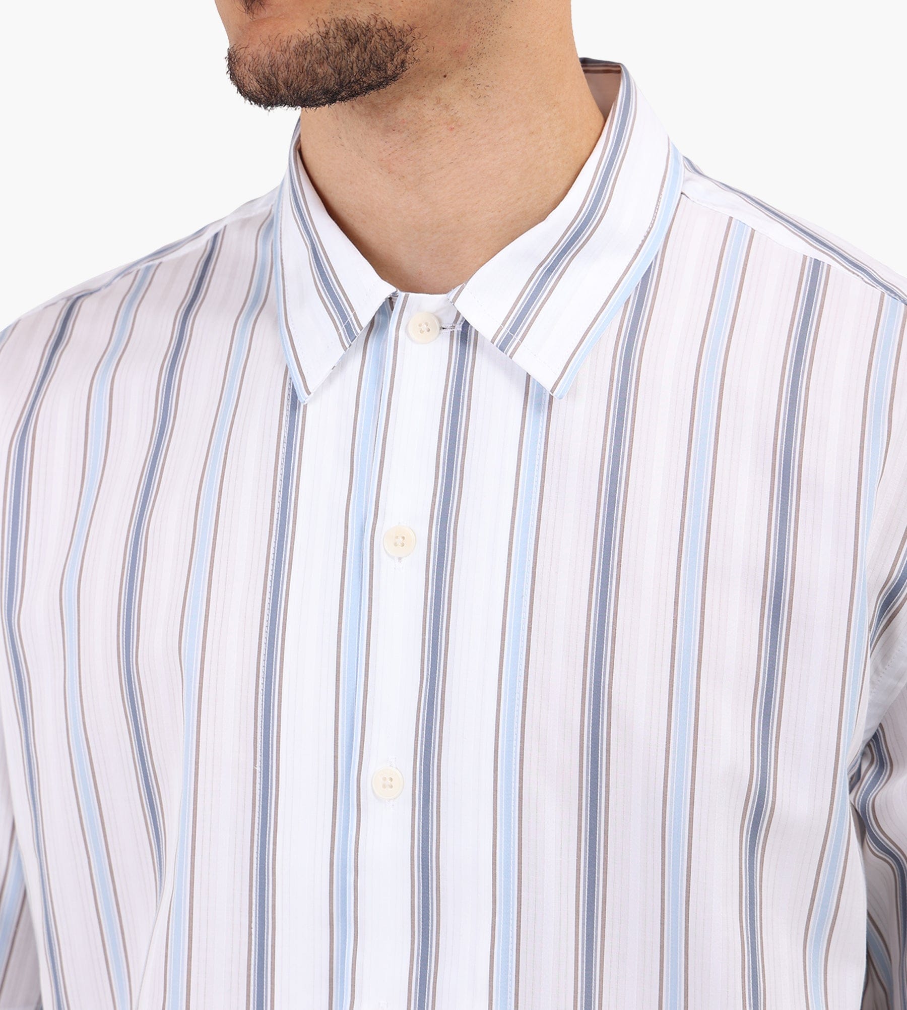 NN.07 Reed Short Sleeve Shirt 50073 Blue Stripe