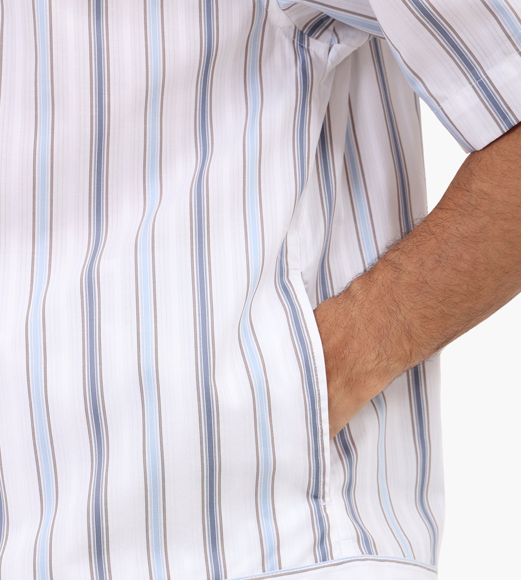 NN.07 Reed Short Sleeve Shirt 50073 Blue Stripe
