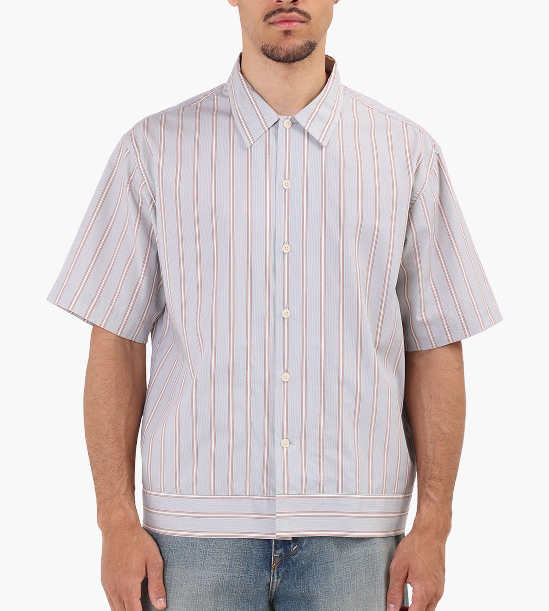 NN.07 Reed Short Sleeve Shirt 5322 Red Stripe