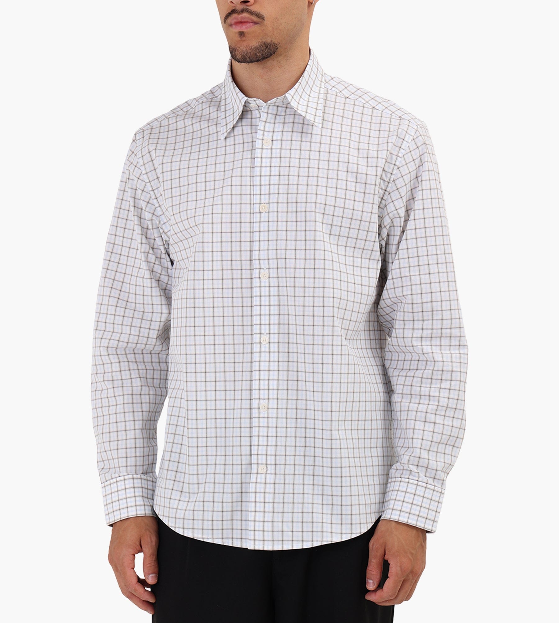 NN.07 Quinsy Long Sleeve Shirt 50070 Blue Check