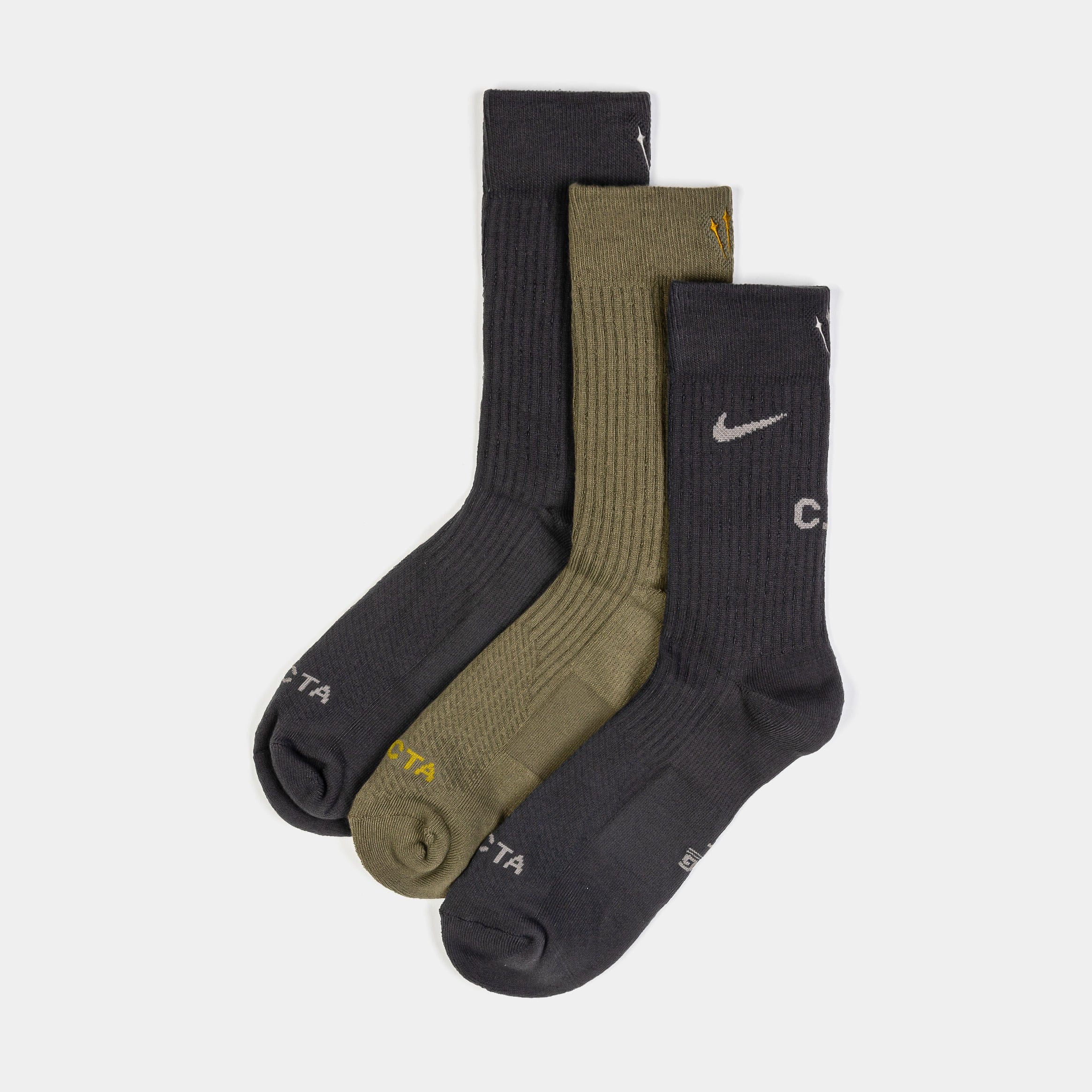 Nike NOCTA 3 Pack Crew Mens Socks (White/Multi)