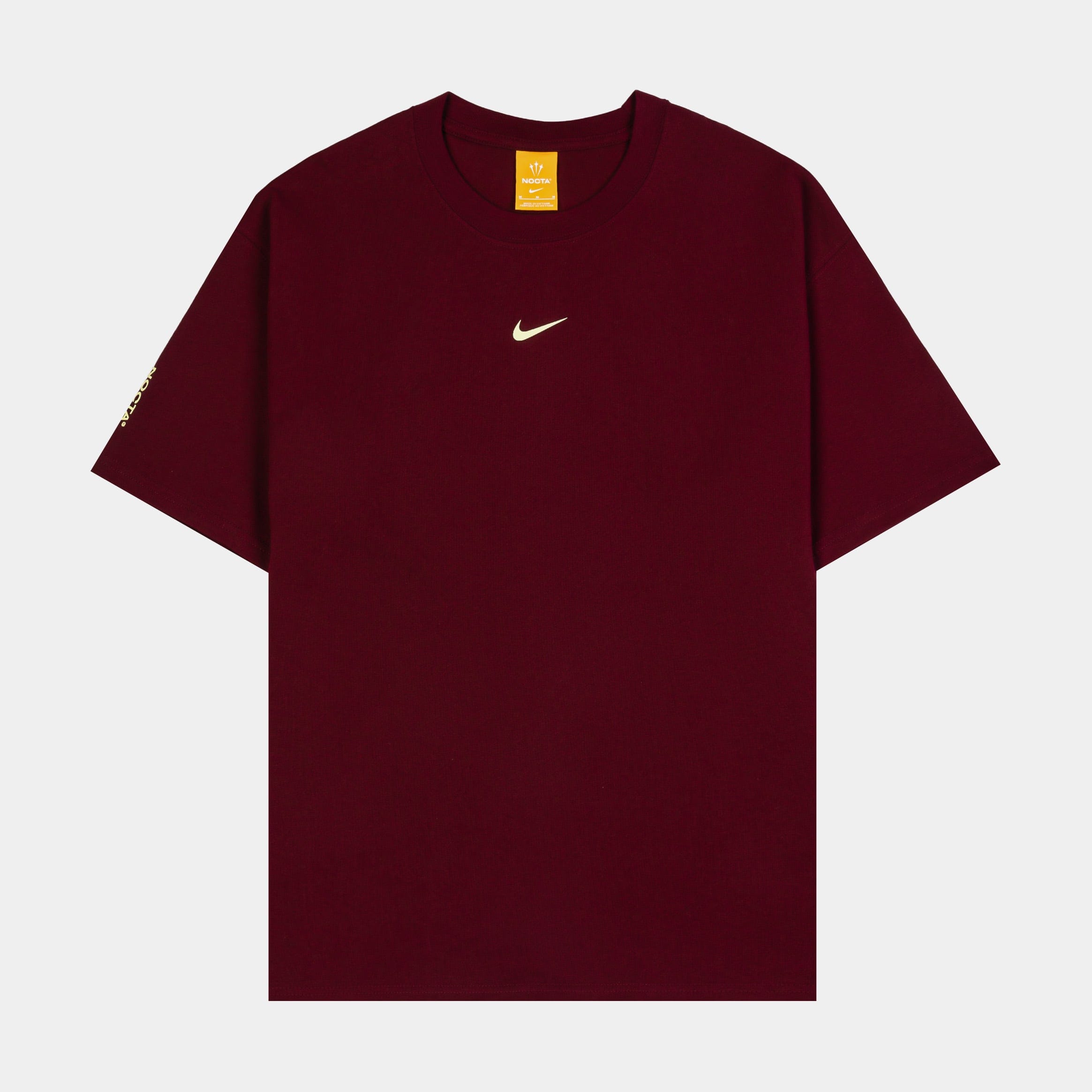 Nike NOCTA NRG Mens Short Sleeve Shirt (Dark Beetroot/Citron Tint)