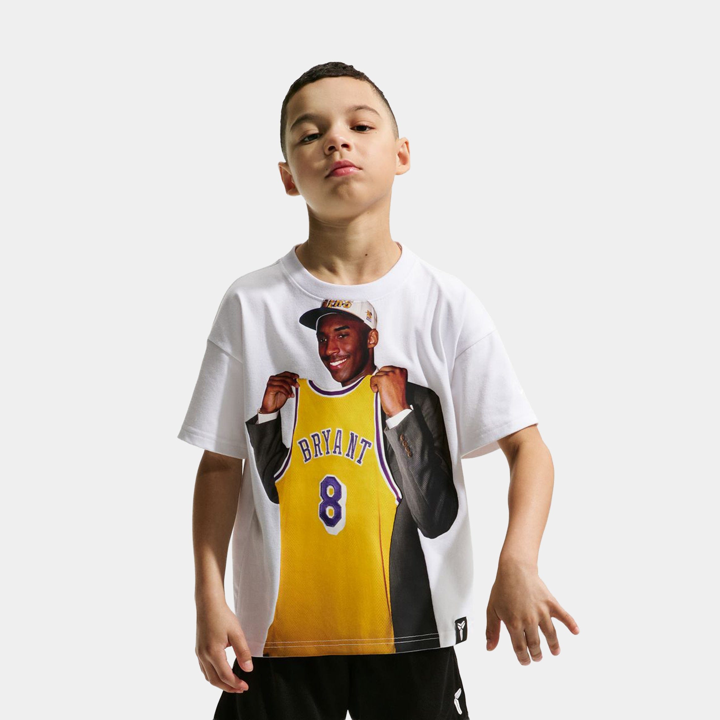 Nike Kobe Bryant Draft Pack Grade School Short Sleeve Shirt (White)