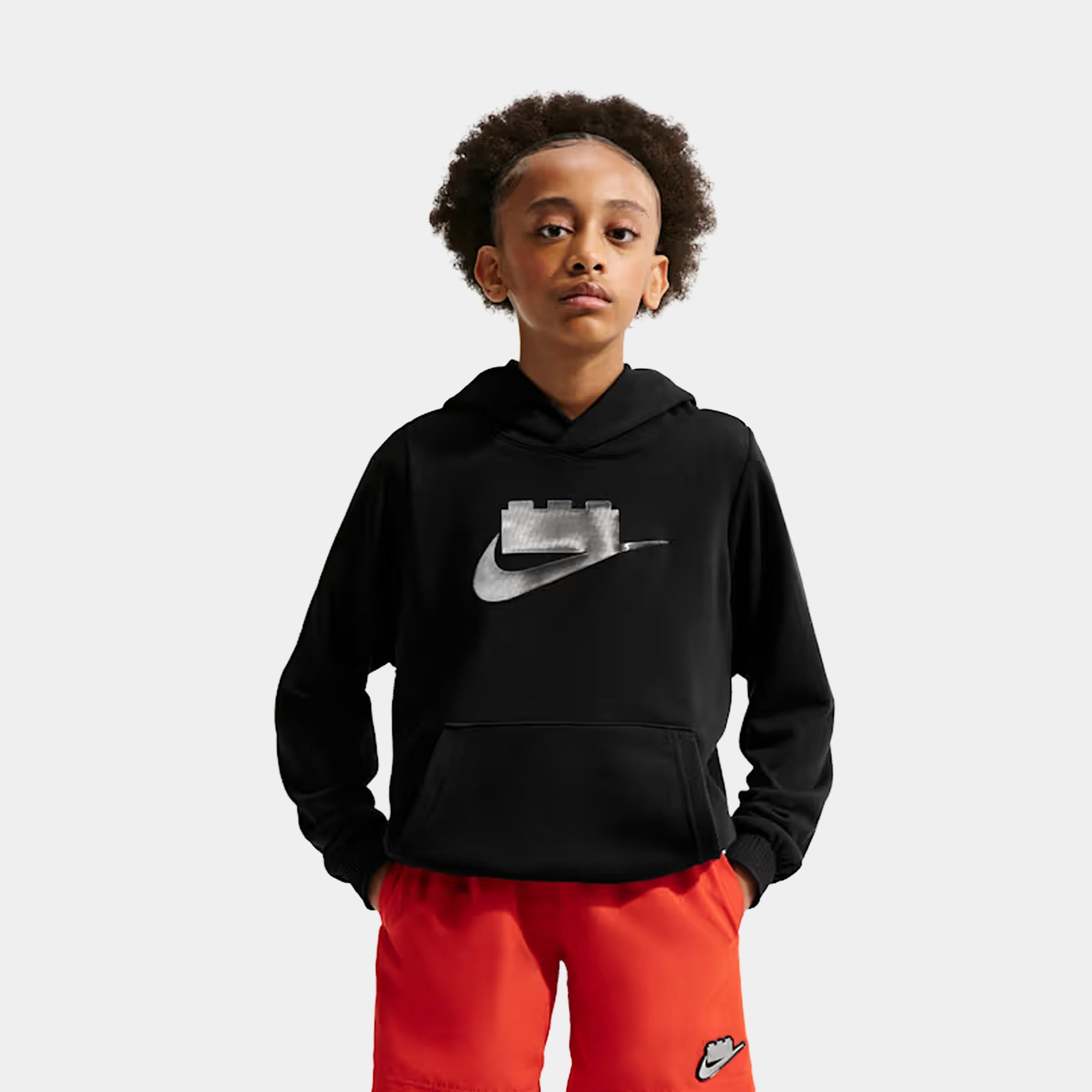 Nike LEGO Collection Pullover Grade School Hoodie (Black/Smoke Grey)