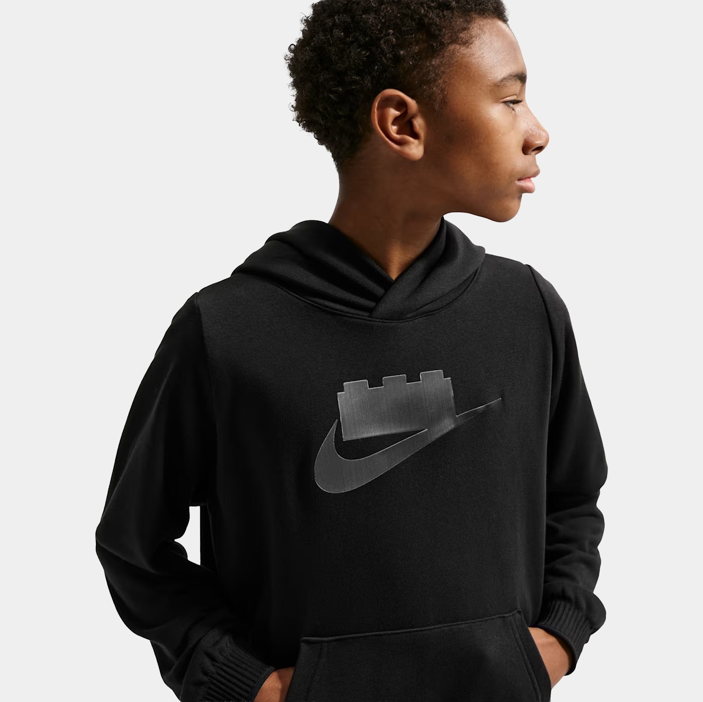 Nike LEGO Collection Pullover Grade School Hoodie (Black/Smoke Grey)