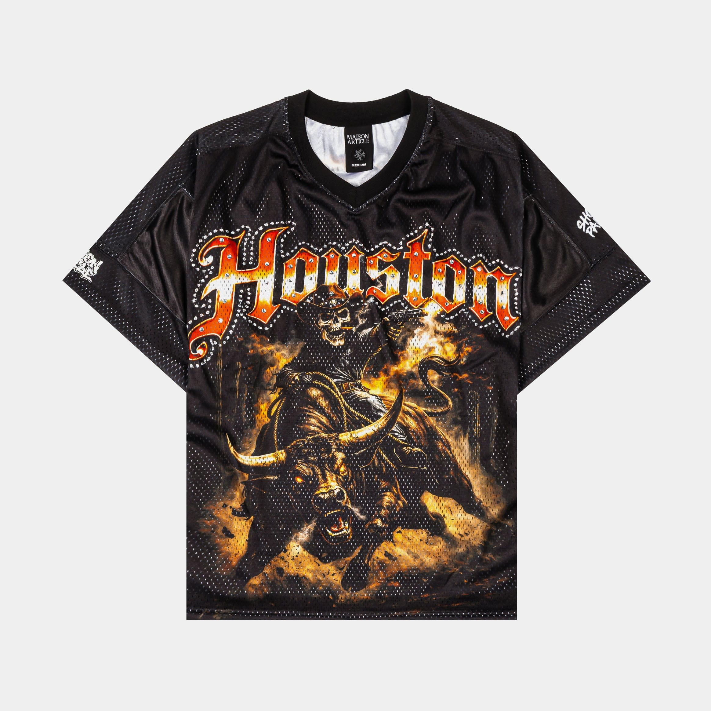 MAISON ARTICLE Houston Texas Exclusive Mesh Mens Jersey (Black/Orange)