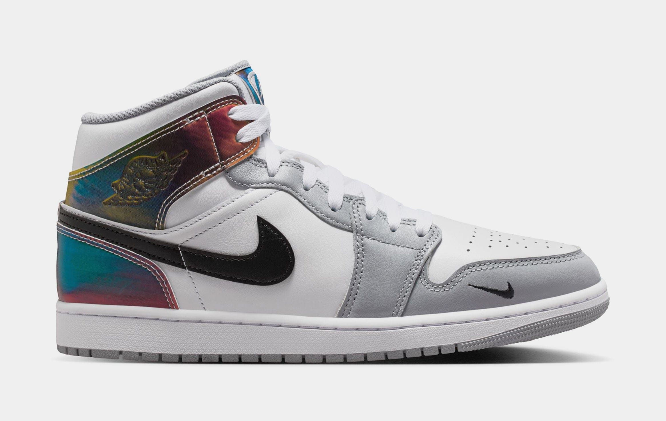 Air Jordan 1 Mid SE Mens Lifestyle Shoes (Black/White/Wolf Grey)