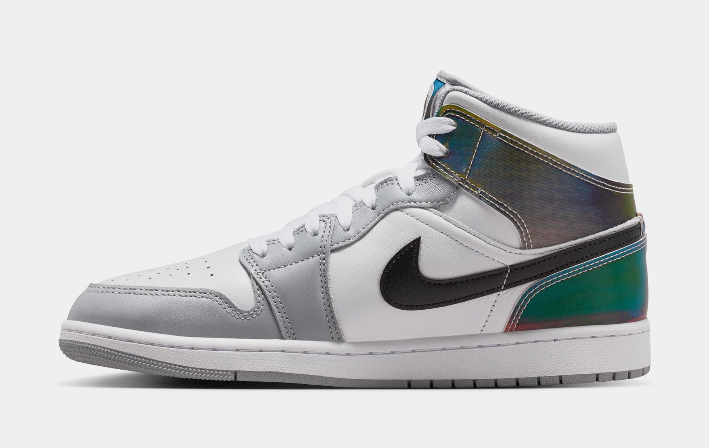 Air Jordan 1 Mid SE Mens Lifestyle Shoes (Black/White/Wolf Grey)