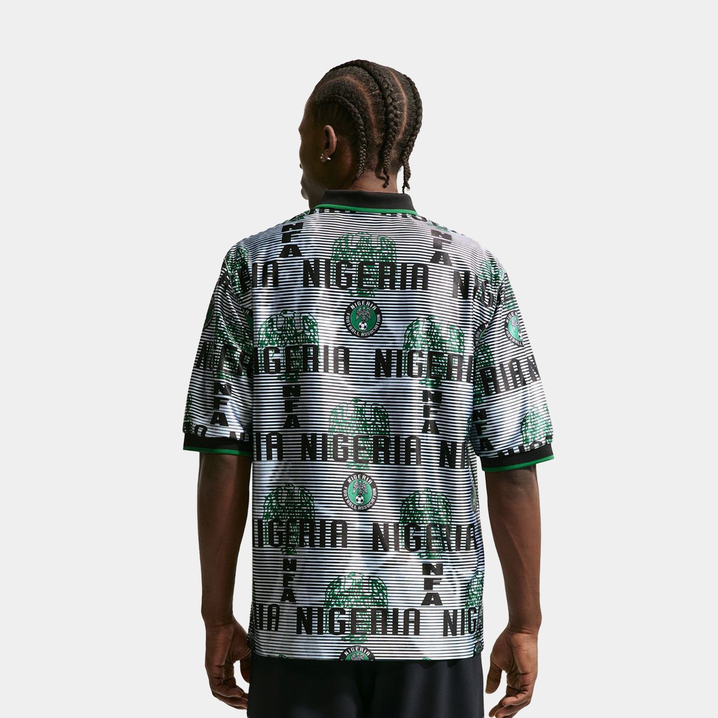 Nike Nigeria Energy Dri Fit Soccer Mens Jersey (White/Black/Pine Green/Electric Green)