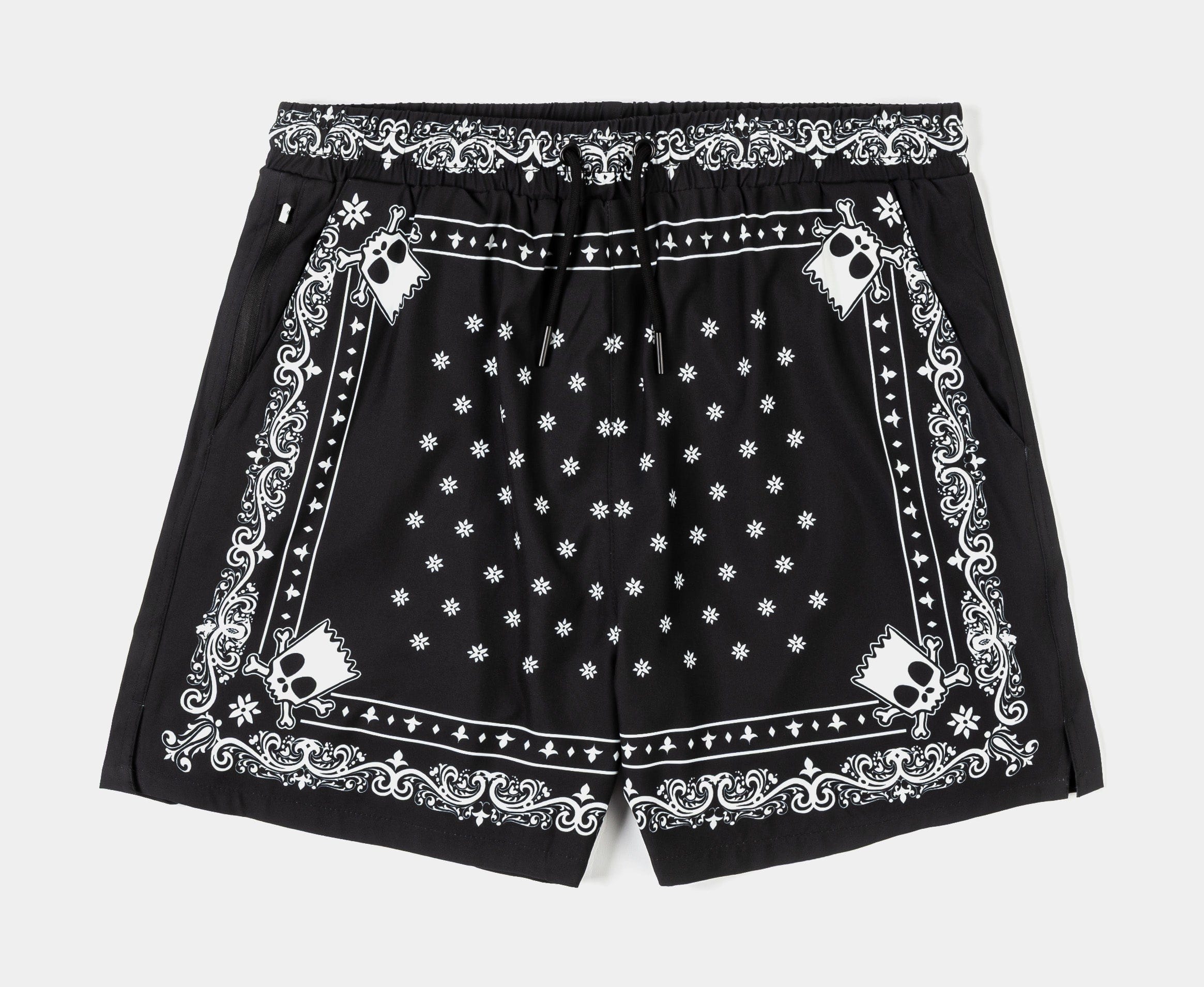 SIMPSONS X SP The Simpsons By Shoe Palace Paisley Hybrid Mens Shorts (Black/White)