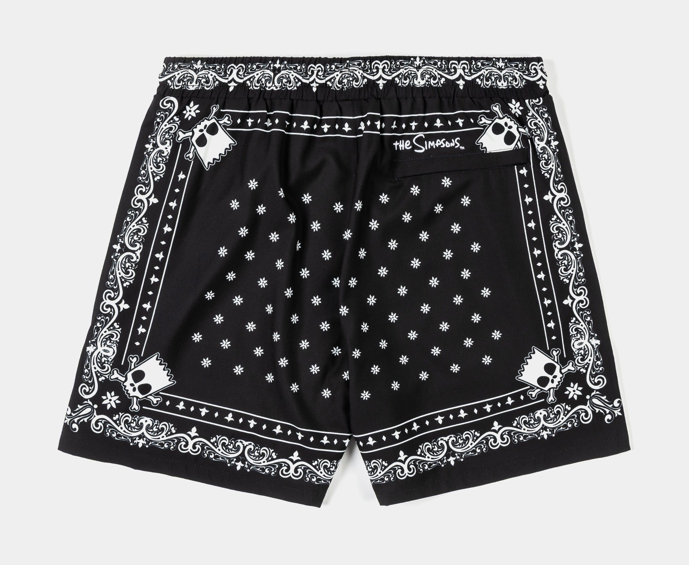 SIMPSONS X SP The Simpsons By Shoe Palace Paisley Hybrid Mens Shorts (Black/White)
