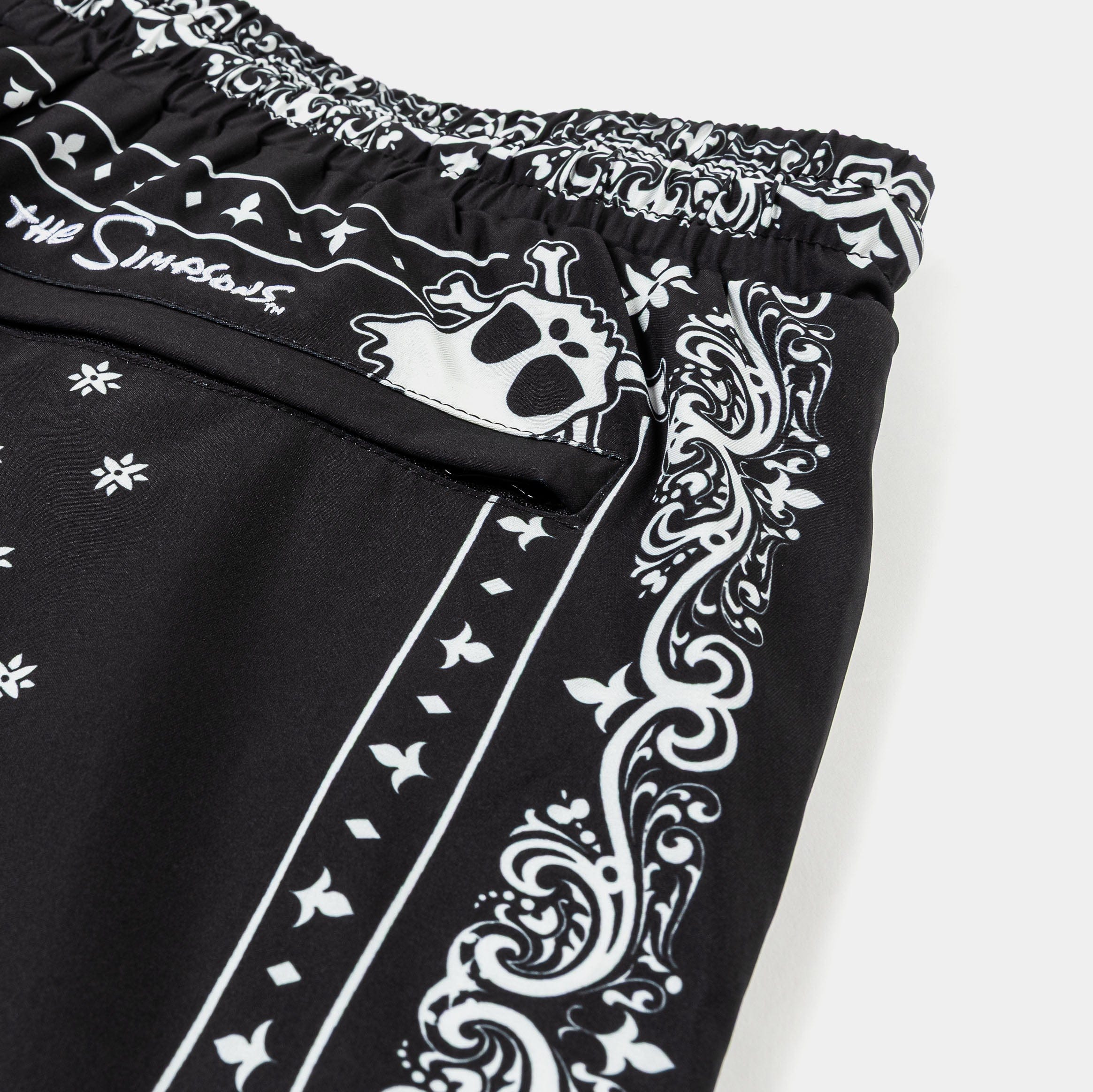 SIMPSONS X SP The Simpsons By Shoe Palace Paisley Hybrid Mens Shorts (Black/White)