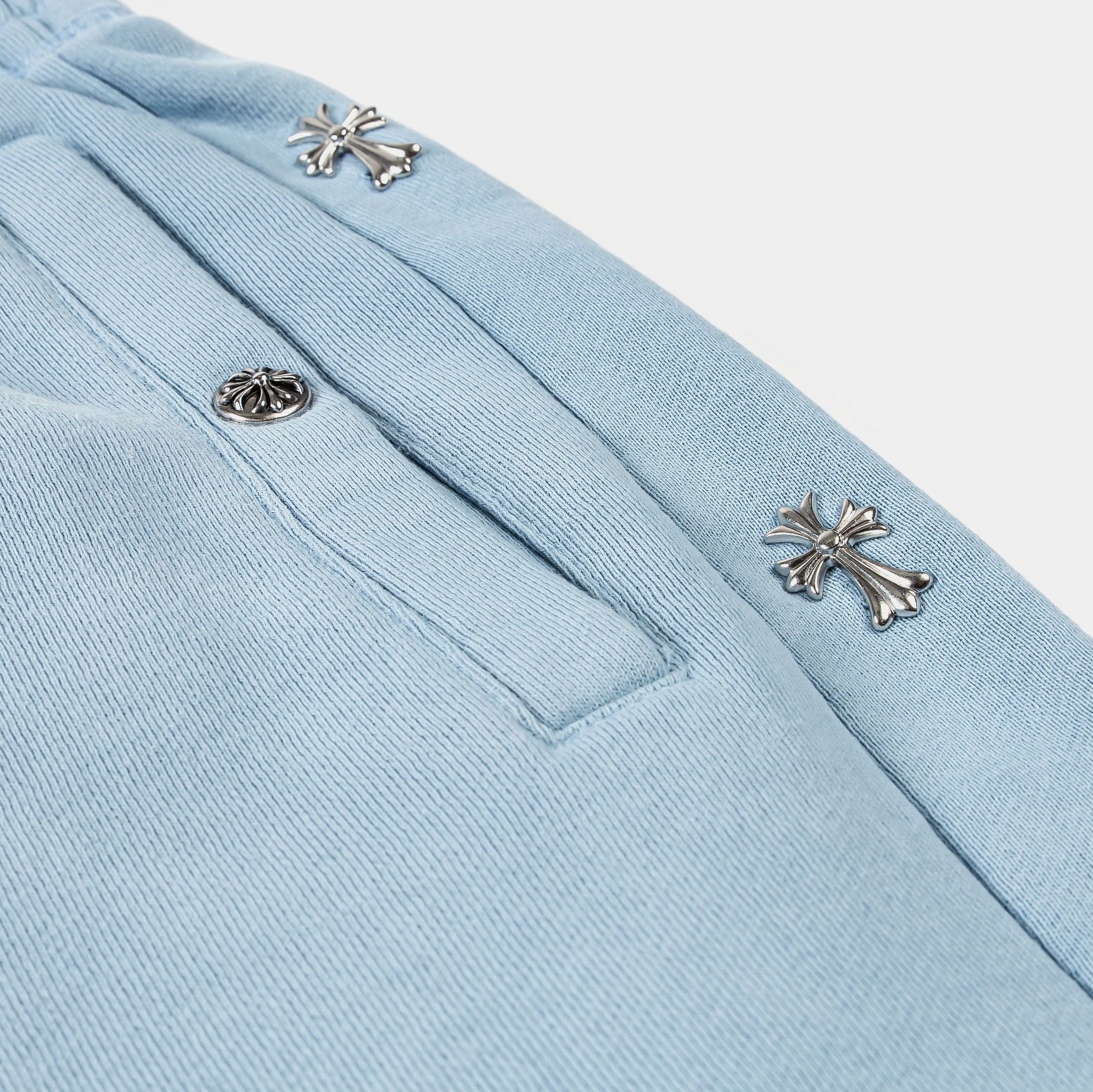 ORIGINAL SIN Prayer Long Fleece Mens Shorts (Blue/Blue)