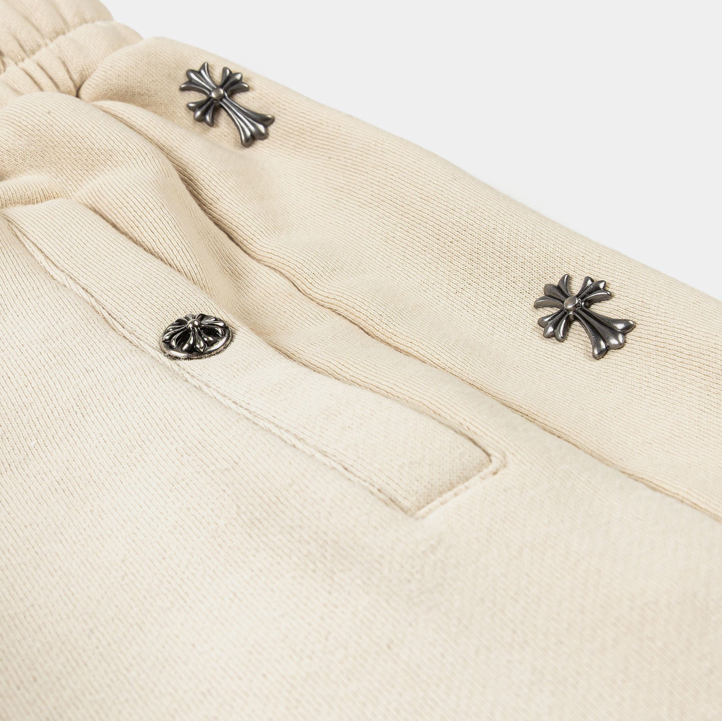 ORIGINAL SIN The Blind Will See Long Fleece Mens Shorts (Beige/Black)