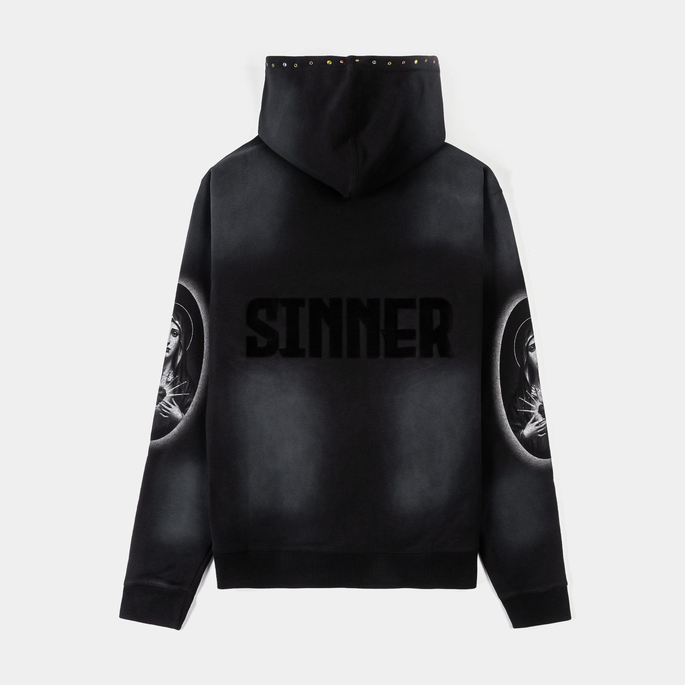 ORIGINAL SIN Saint Washed Pullover Mens Hoodie (Black/Grey)