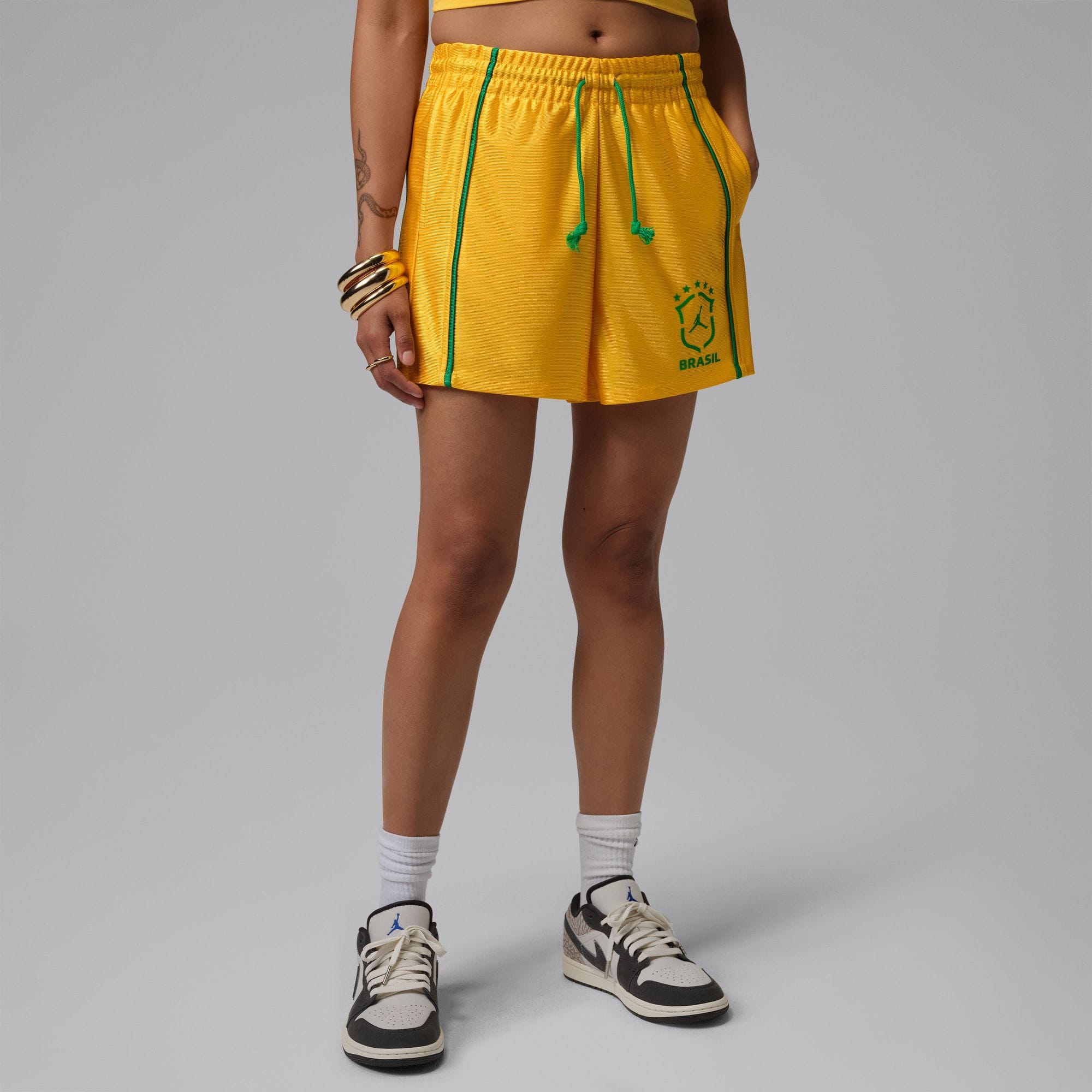 Air Jordan Womens Jordan Brooklyn Knit Shorts 'Varsity Maize'
