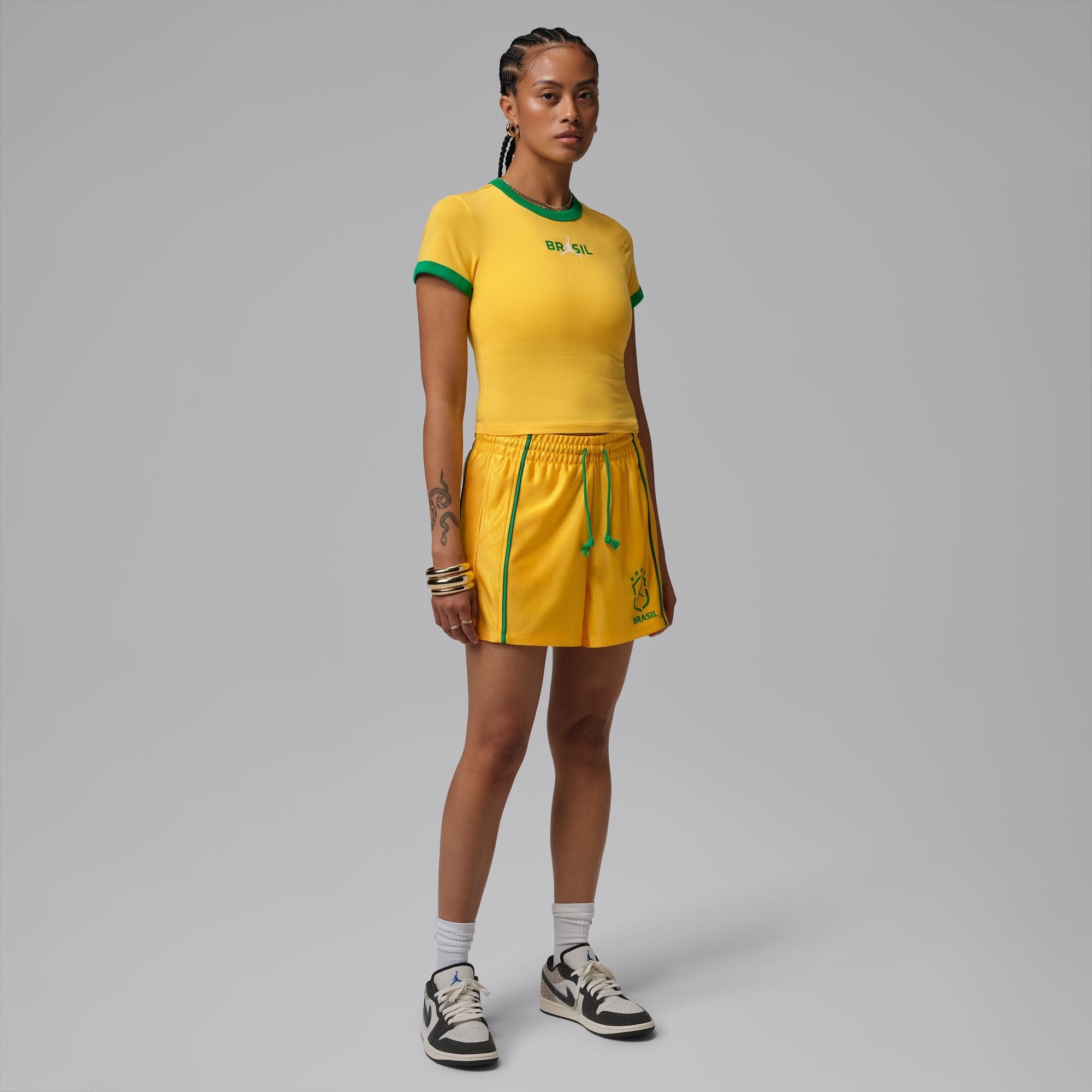 Air Jordan Womens Jordan Brooklyn Knit Shorts 'Varsity Maize'